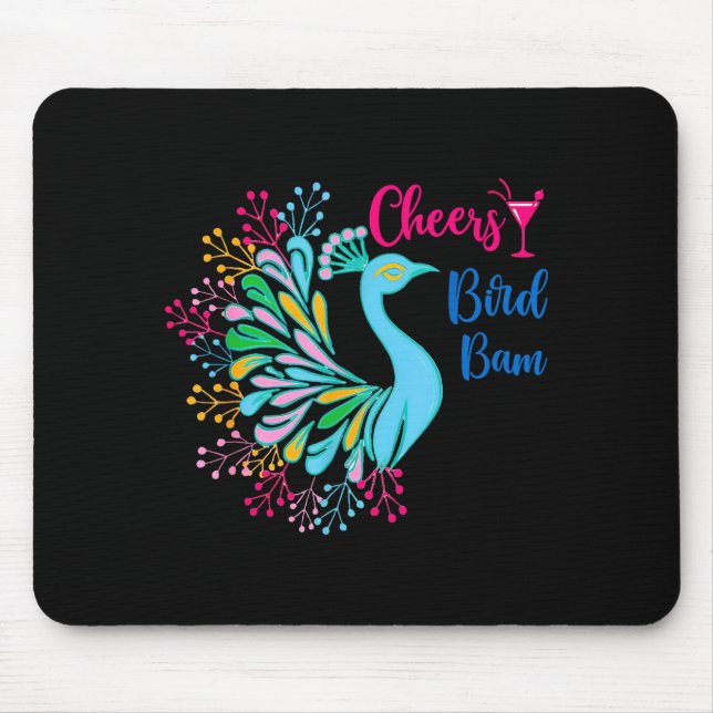 Pea Mahjong Cheers Bird Bam Chinese Mah Jong Wine  Mouse Mat (Front)