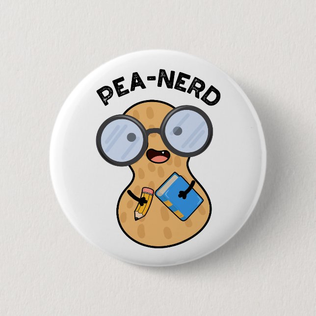 Pea-nerd Funny Nerd Peanut Pun  6 Cm Round Badge (Front)