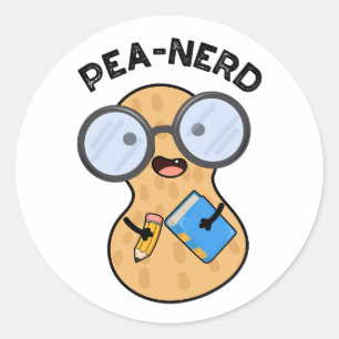 Pea-nerd Funny Nerd Peanut Pun Classic Round Sticker
