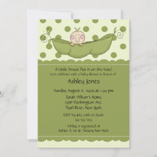 Pea Pod Baby Baby Shower Invitations