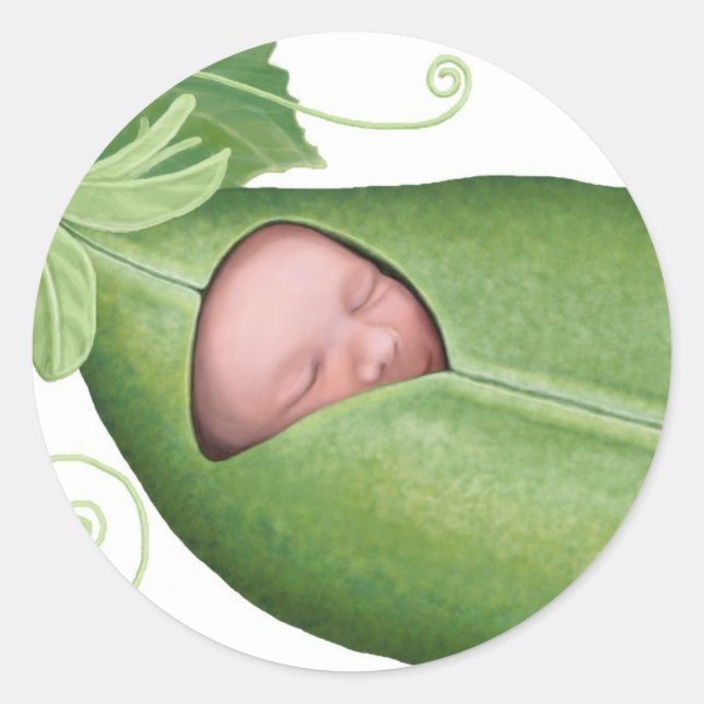 Pea Pod Baby Classic Round Sticker (Front)