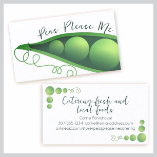 pea pod catering chef restuarant business card