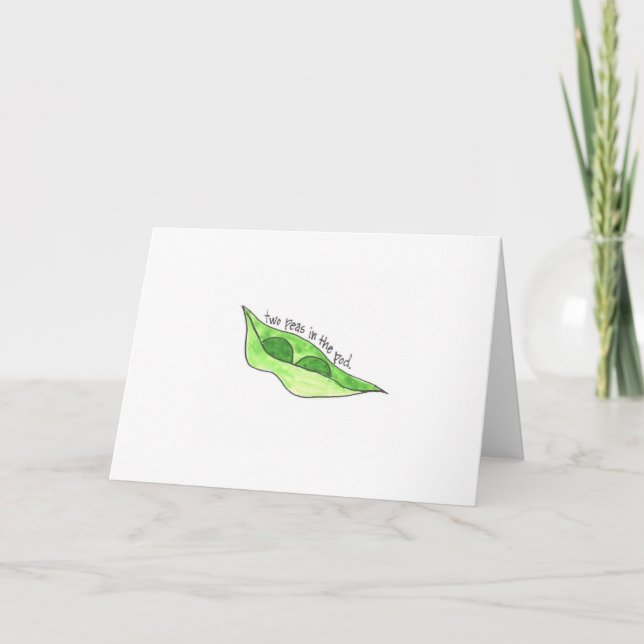 Pea Pod Twin Greeting Card (Front)
