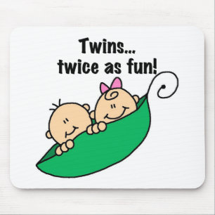 Pea Pod Twins Twice as Fun Mouse Mat
