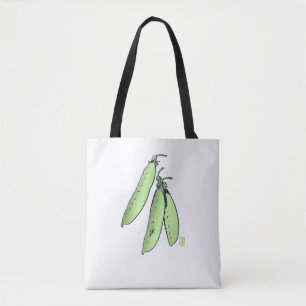 Pea Pods Sturdy Brushed Polyester Shoulder Tote Bag