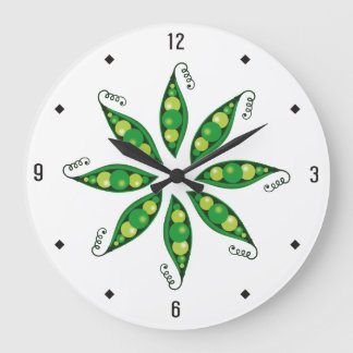 Pea pods vegetable cooking kitchen clock