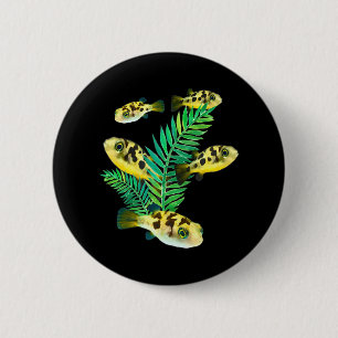 Pea Puffers Aquarium Fish Dwarf Puffer Fish Tank 6 Cm Round Badge
