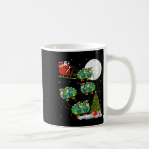 Pea Santa Sleigh Flying Funny Magical Christmas Coffee Mug