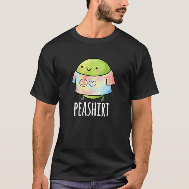 Pea Shirt Funny Veggie Pea TShirt Pun Dark BG (Front)