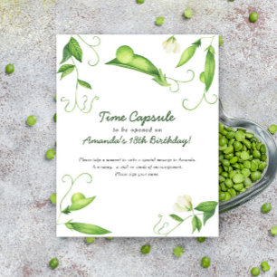 Pea Time Capsule 1st birthday gender neutral Poster
