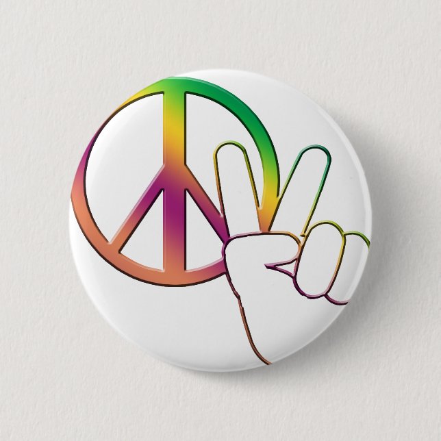 Peace-02 6 Cm Round Badge (Front)