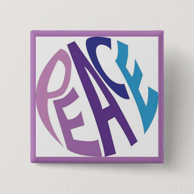 PEACE  15 CM SQUARE BADGE (Front)