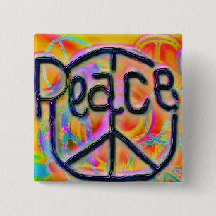 peace 15 cm square badge