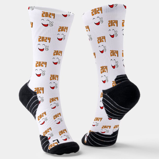 Peace 2024 Love Socks (Angled)