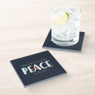 Peace 2 glass coaster