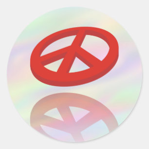 Peace 3D / reflexion coloured light Classic Round Sticker