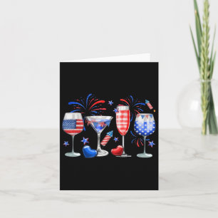 Peace 4th Of July Flag Drink  Card