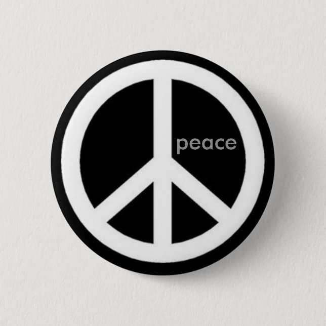 peace. 6 cm round badge (Front)