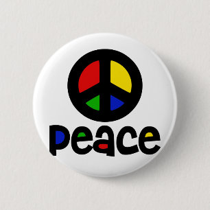 Peace 6 Cm Round Badge