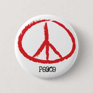 peace 6 cm round badge