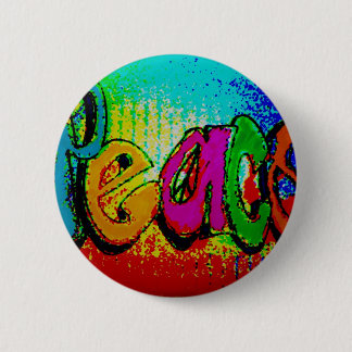 peace 6 cm round badge
