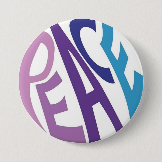 PEACE  7.5 CM ROUND BADGE (Front)