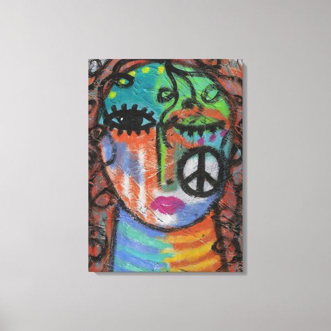 Peace Abstract Acrylic Painting on OSB Canvas Print (Front)