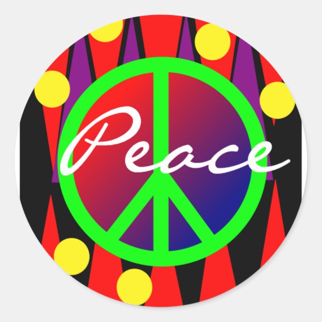 "Peace"  Abstract Art Classic Round Sticker (Front)