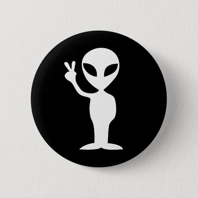 Peace Alien 6 Cm Round Badge (Front)