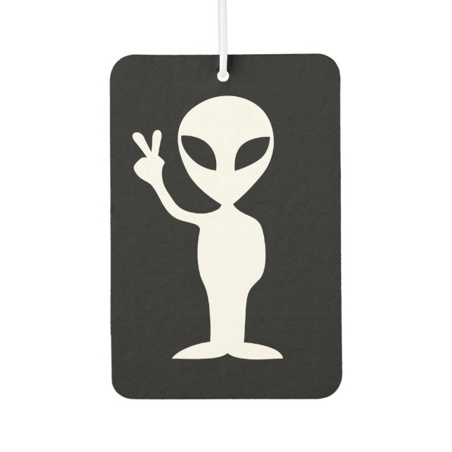 Peace Alien Car Air Freshener (Front)