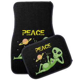 Peace Alien Car Floor Mats