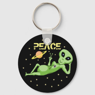 Peace Alien Key Chain