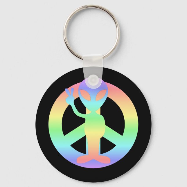 peace alien key ring (Front)