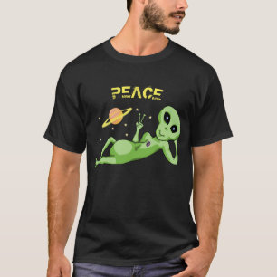 Peace Alien Men's Basic Dark T-Shirt