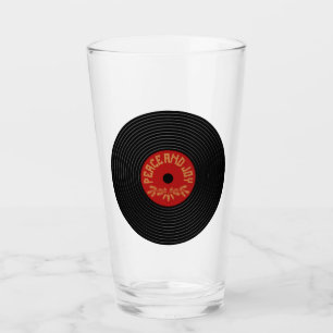 Peace an joy vinyl record design glass