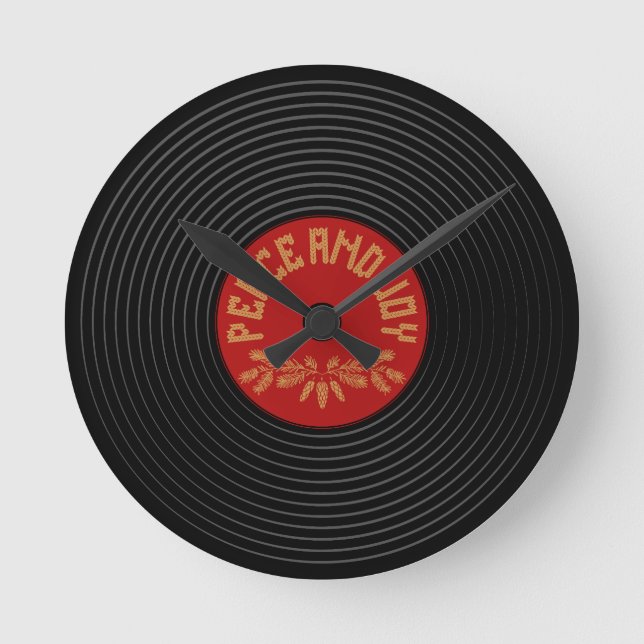 Peace an joy vinyl record design round clock (Front)
