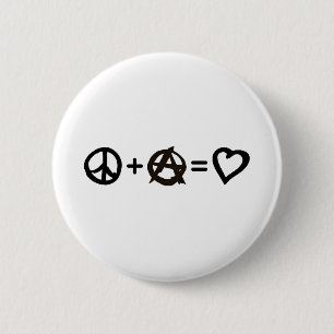 Peace + Anarchy = Love 6 Cm Round Badge