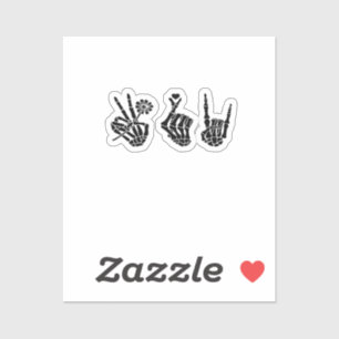 Peace And And Roll Skeleton Hands Classic