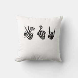 Peace And And Roll Skeleton Hands Classic Cushion