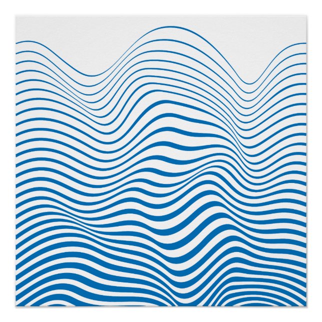 Peace and calm balance blue lines  poster (Front)