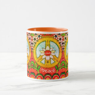 Peace and Daisy Flower Power Love & Sunshine Mug