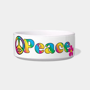 Peace and Flowers Bright Colours 60s Hippie Design Bowl