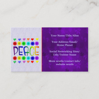Peace and Flowers Business Card