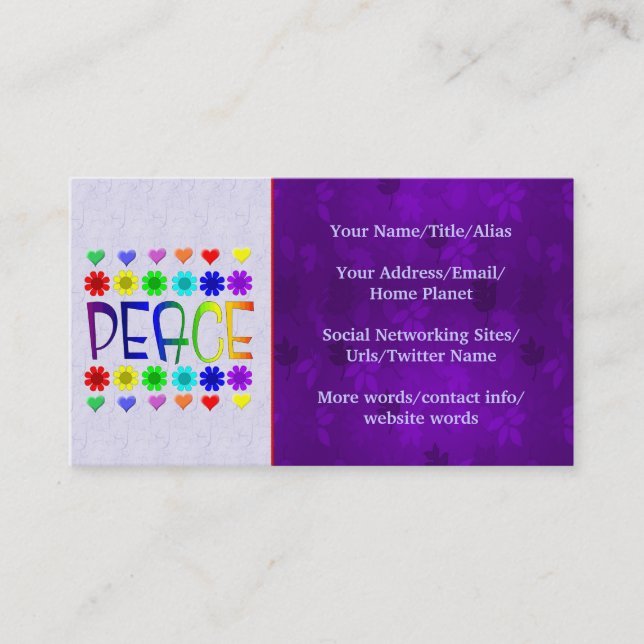 Peace and Flowers Business Card (Front)