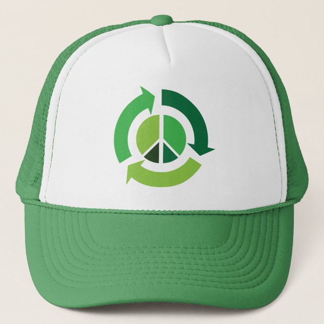 PEACE AND GREEN LIVING Trucker Hat (Front)