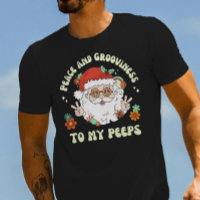Peace and Grooviness Retro Hippie Santa Christmas
