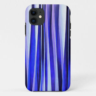Peace and Harmony Blue Striped Abstract Pattern iPhone 11 Case