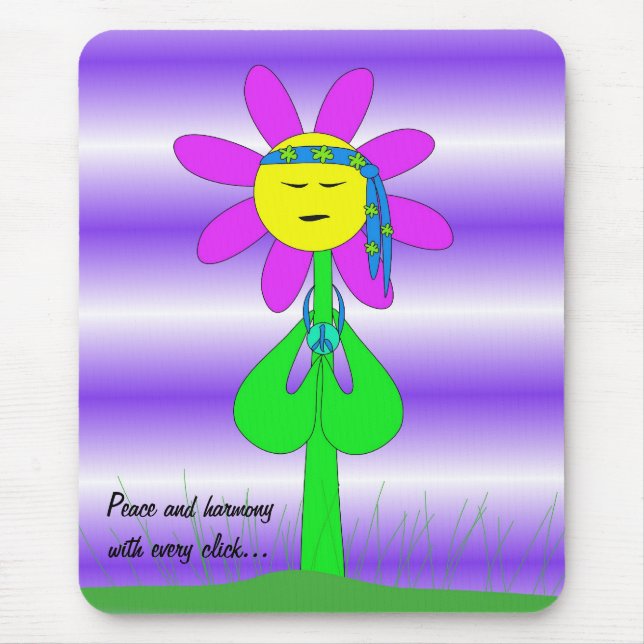 Peace and Harmony With Every Click Mouse Mat (Front)