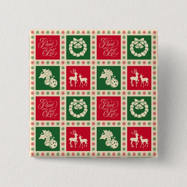 Peace and joy 15 cm square badge (Front)