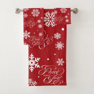 Peace and joy bath towel set
